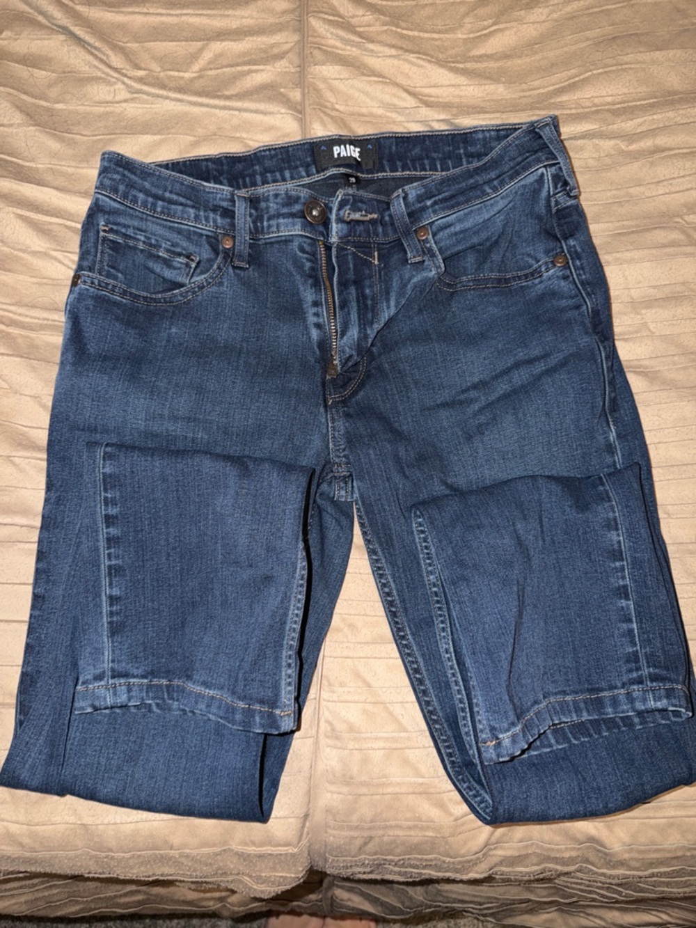 PAIGE Indigo Mid-Rise Denim Jeans Cellar